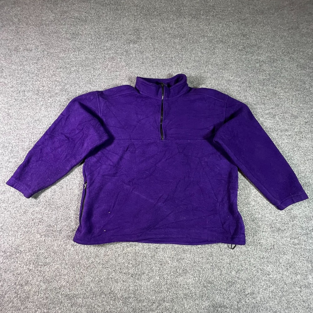 VTG Eddie Bauer EBTEK Polartec Jacket Mens Medium Purple Fleece 1/4 Zip Gorpcore